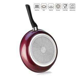 TeChef - Color Pan 12" Frying Pan, Coated with New Safe Teflon Select - Color Collection/Non-Stick Coating (PFOA Free) / (Aubergine Purple)