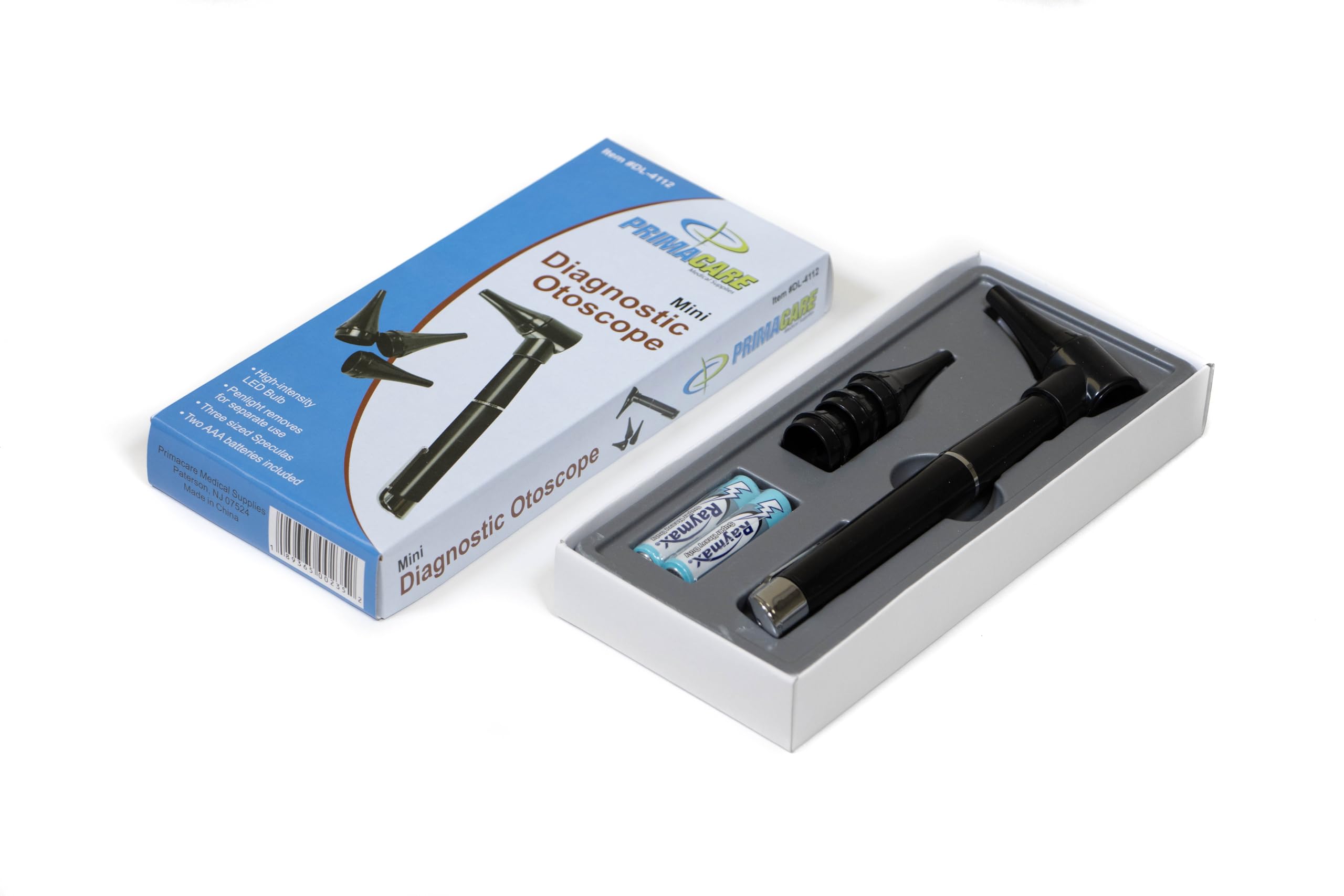 PrimaCare DL-4112 Mini Diagnostic Otoscope Kit with High Resolution LED Ear Light