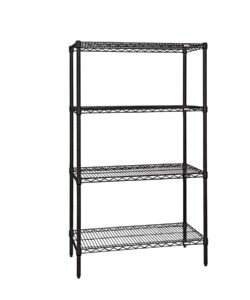 quantum storage systems wr54-1248bk starter kit wire shelves black epoxy 4 shelves 54" h x 48" w x 12" d