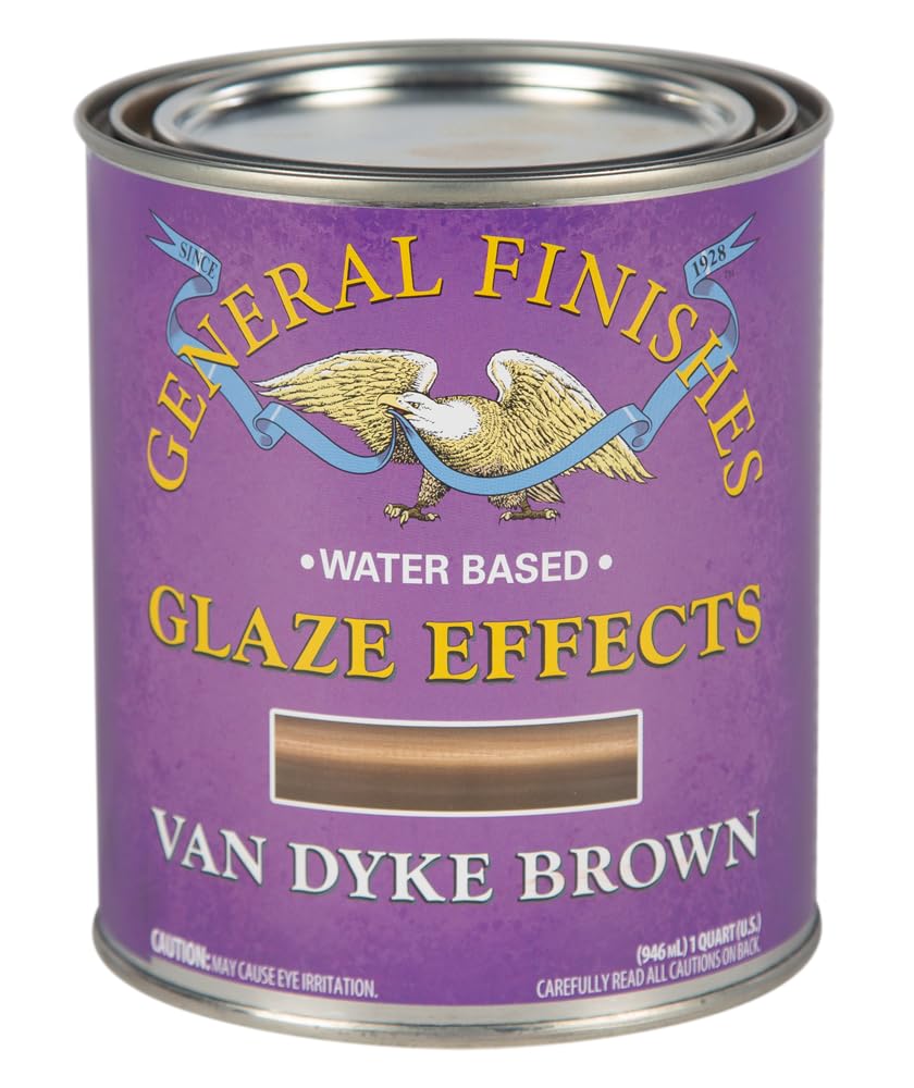 General Finishes Water Based Glaze Effects, 1 Quart, Van Dyke Brown