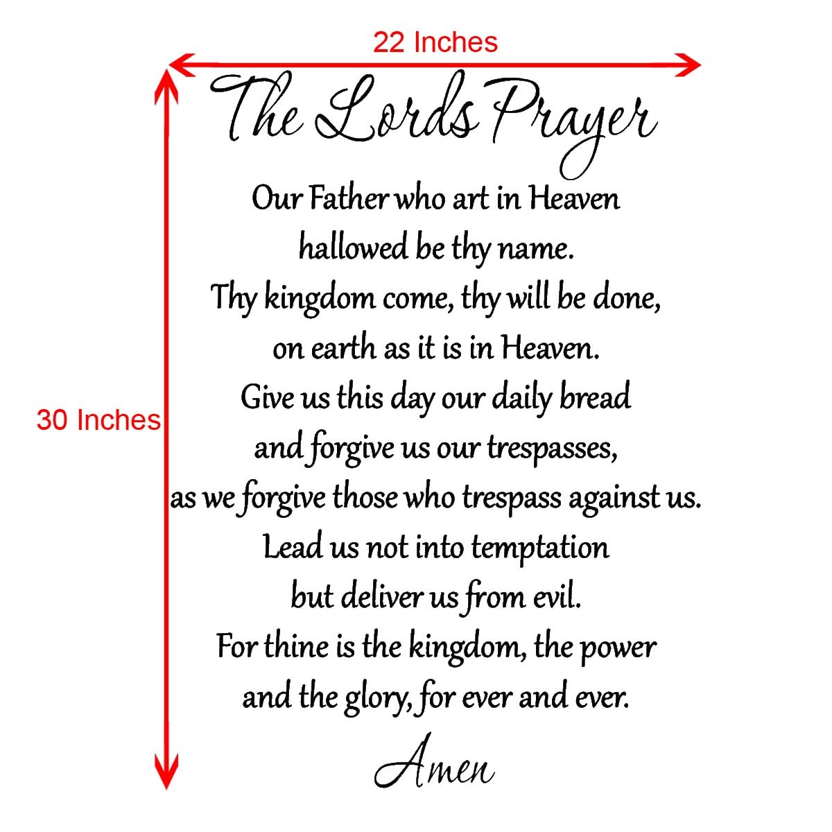 The Lord's Prayer Bible Wall Decal Our Father Vinyl Wall Art Scripture Quote Faith Home Christian Decor Stickers