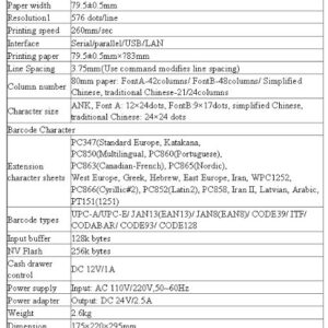 Gowe 80mm thermal receipt printer for pos machine with usb interface