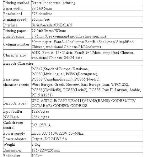 Gowe 80mm thermal receipt printer for pos machine with usb interface