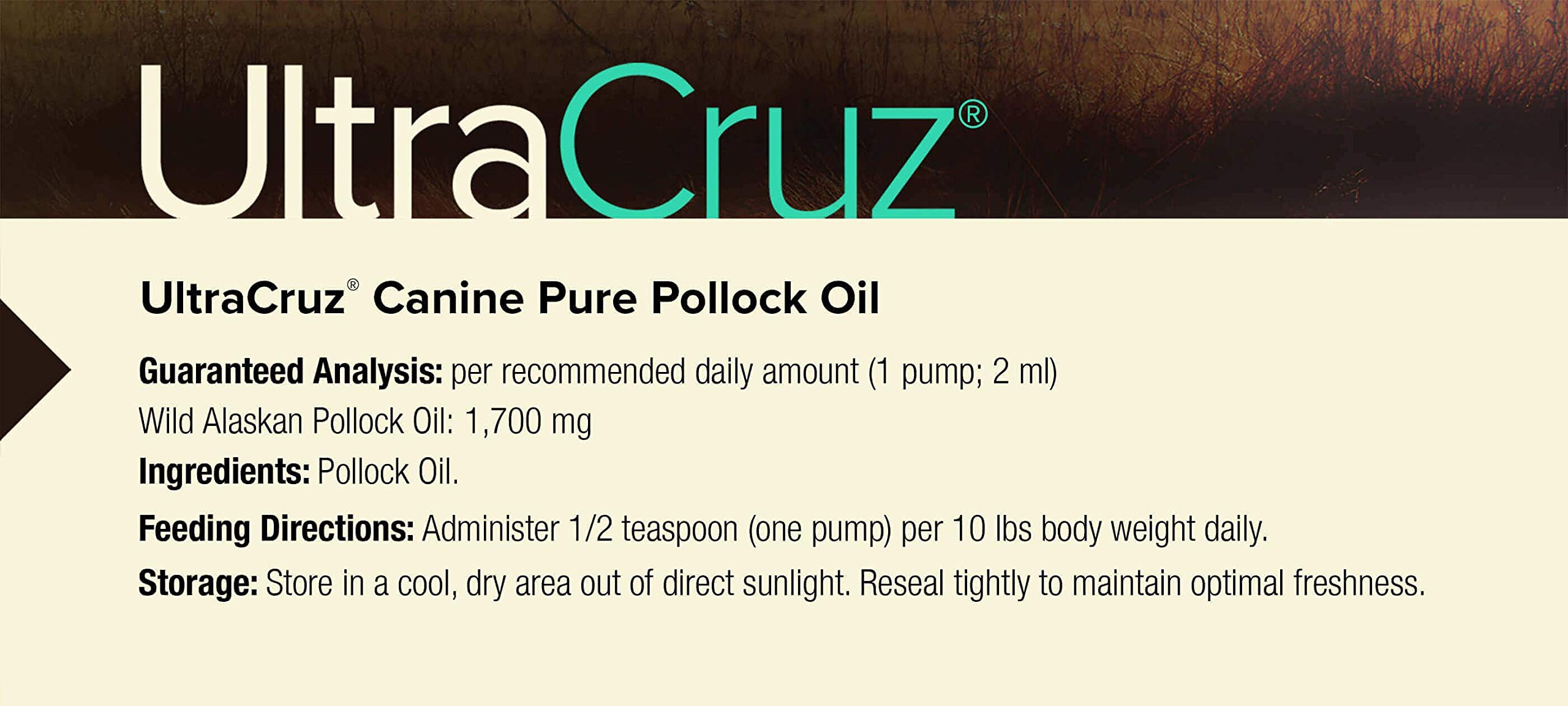 UltraCruz - sc-395363 Canine Pure Pollock Oil Supplement for Dogs, 8 oz