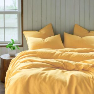 Tache 2 Piece Solid Sunny Golden Yellow Duvet Cover Set, Twin XL