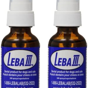 Leba III - Two Pack - 100% Natural and Herbal Dog and Cat Dental Spray - Keep Your Pets Teeth Clean, Gums Healthy and Their Breath Fresh - Removes Build Up - Dog Dental Spray - Cat Dental Spray