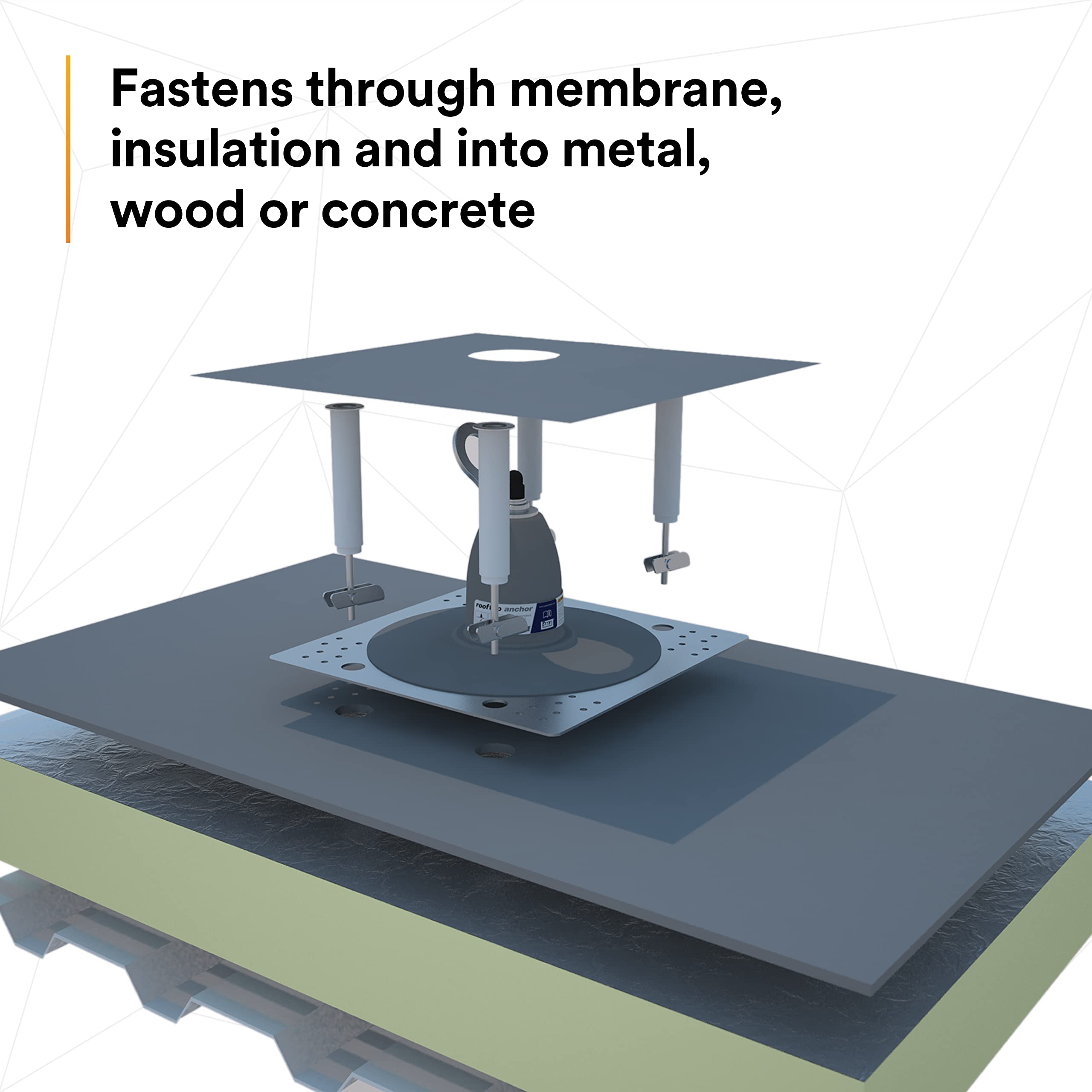 3M DBI-SALA 2100140 Roof Top Anchor for PVC Membrane and Built-Up Roofs with Weather Proofing Shroud, Silver