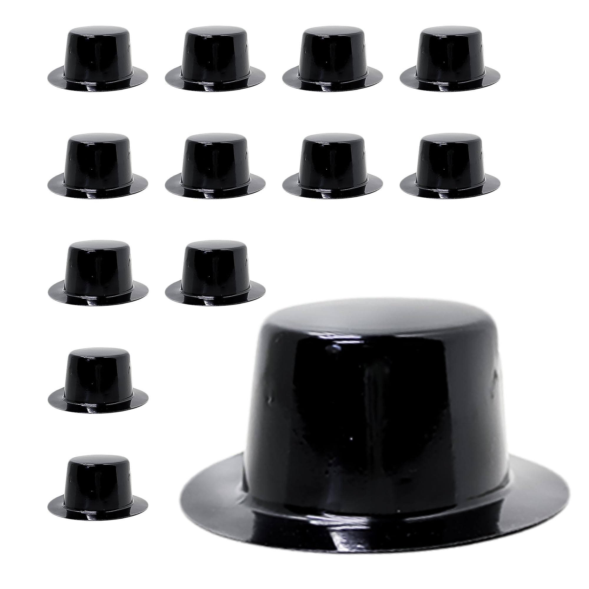 Windy City Novelties 12 Pack Black Mini Top Hats