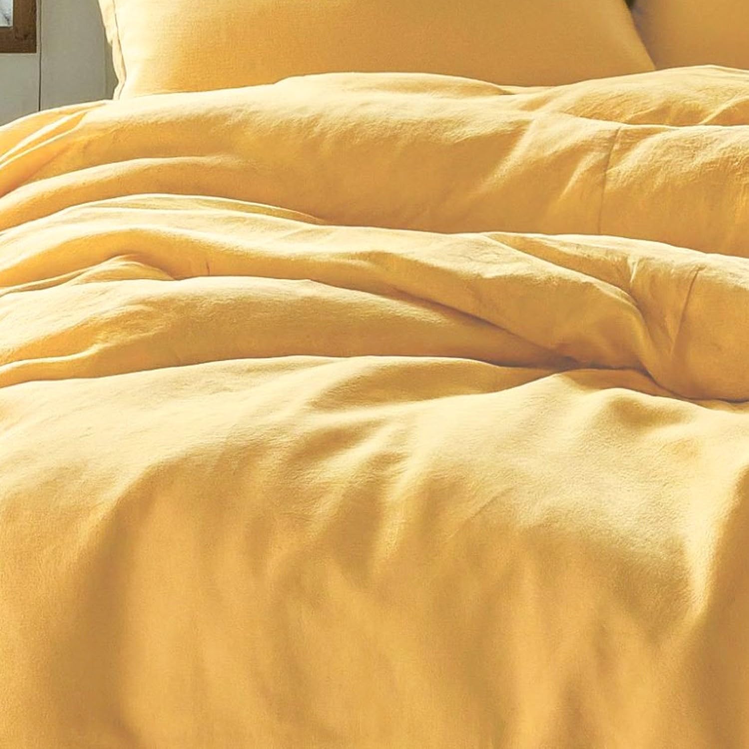 Tache 2 Piece Solid Sunny Golden Yellow Duvet Cover Set, Twin XL