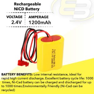 Emergency/Exit Lighting Battery Fits and Replaces Powercell PCNA4/5-2-SR-LC BGN1100-2DWP-41REC NIC1158 PCHA4/5-2-SR-LC ANIC1158 Lithonia ELB2P401N