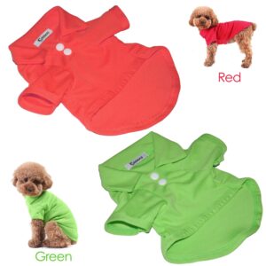 KINGMAS 4 Pieces Dog T-Shirt, Breathable Pet Shirts, Puppy Sweatshirt Dog Clothes Outfit Apparel Coats for Small Medium Dogs Cats (Blue, Green, Red, Orange) - X-Small