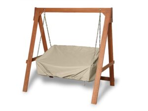 covermates swing cover - water resistant polyester, double stitched seams, mesh vent, seating and chair covers, 63w x 26d x 26h, khaki