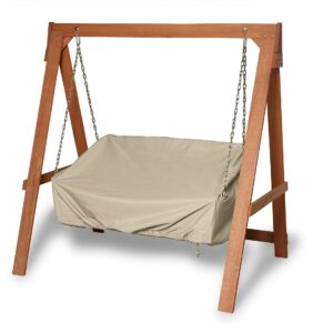 Covermates Swing Cover - Water Resistant Polyester, Double Stitched Seams, Mesh Vent, Seating and Chair Covers, 63W x 26D x 26H, Khaki