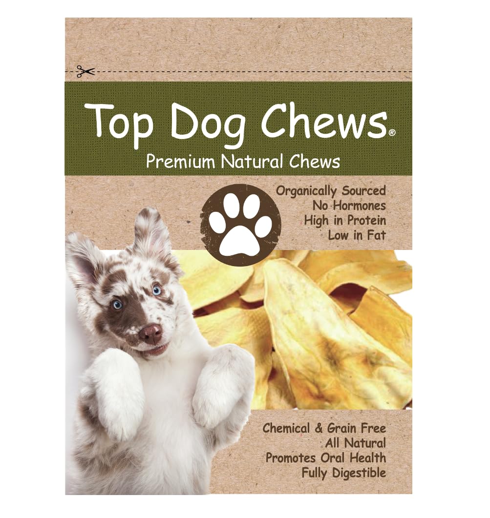 Top Dog Chews - Cow Ears Dog Treats, 6" - 7", 10 Pack, America's Made, All Natural, Rich in Protein and Flavor, Healthy & Delicious Treats for Dogs, Breeds