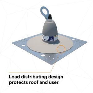 3M DBI-SALA 2100140 Roof Top Anchor for PVC Membrane and Built-Up Roofs with Weather Proofing Shroud, Silver