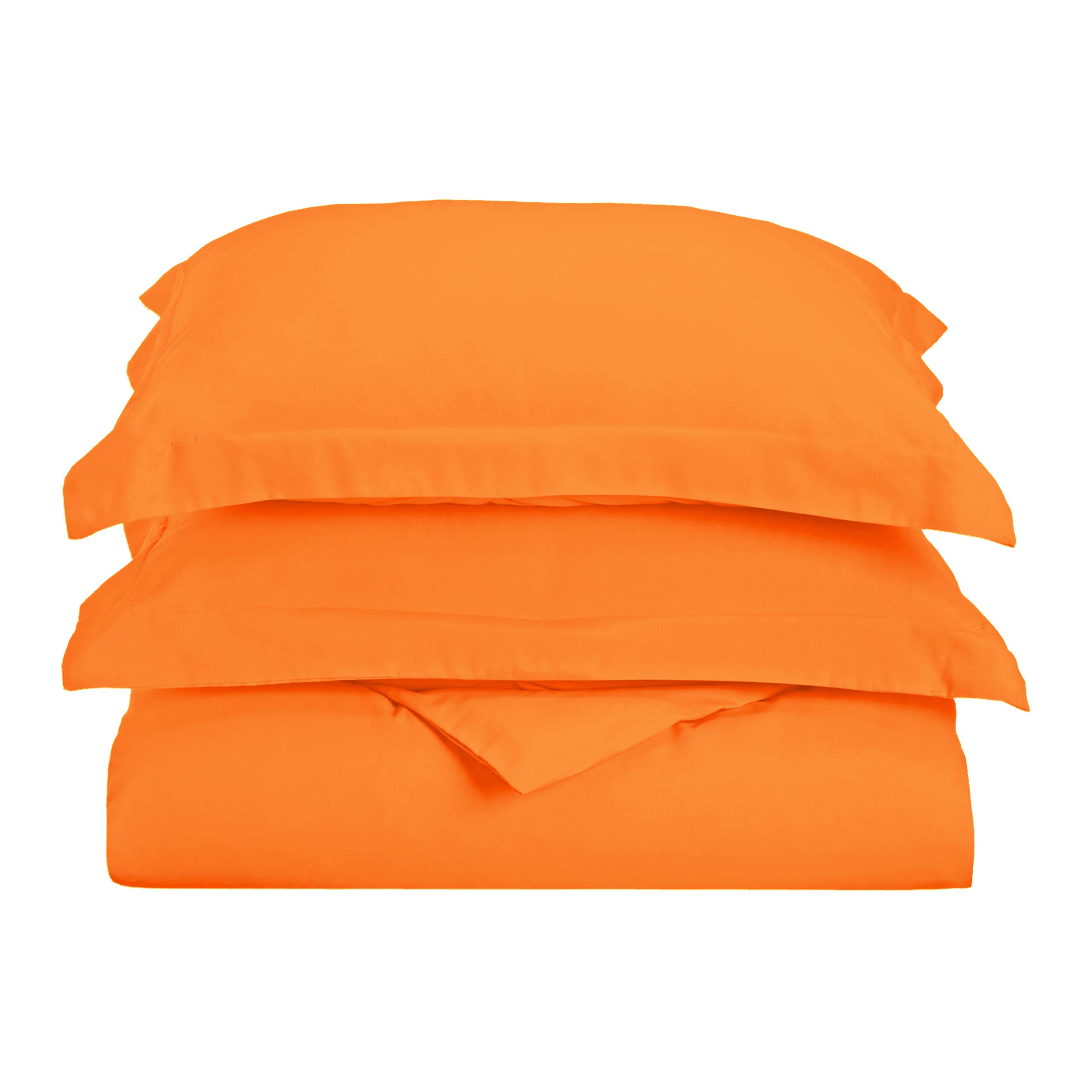 Superior 100% Brushed Microfiber Duvet Cover Set, King/California King, Orange