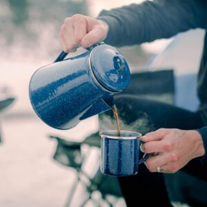 Stansport Enamel Percolator Coffee Pot 8 Cup - Blue (10343)