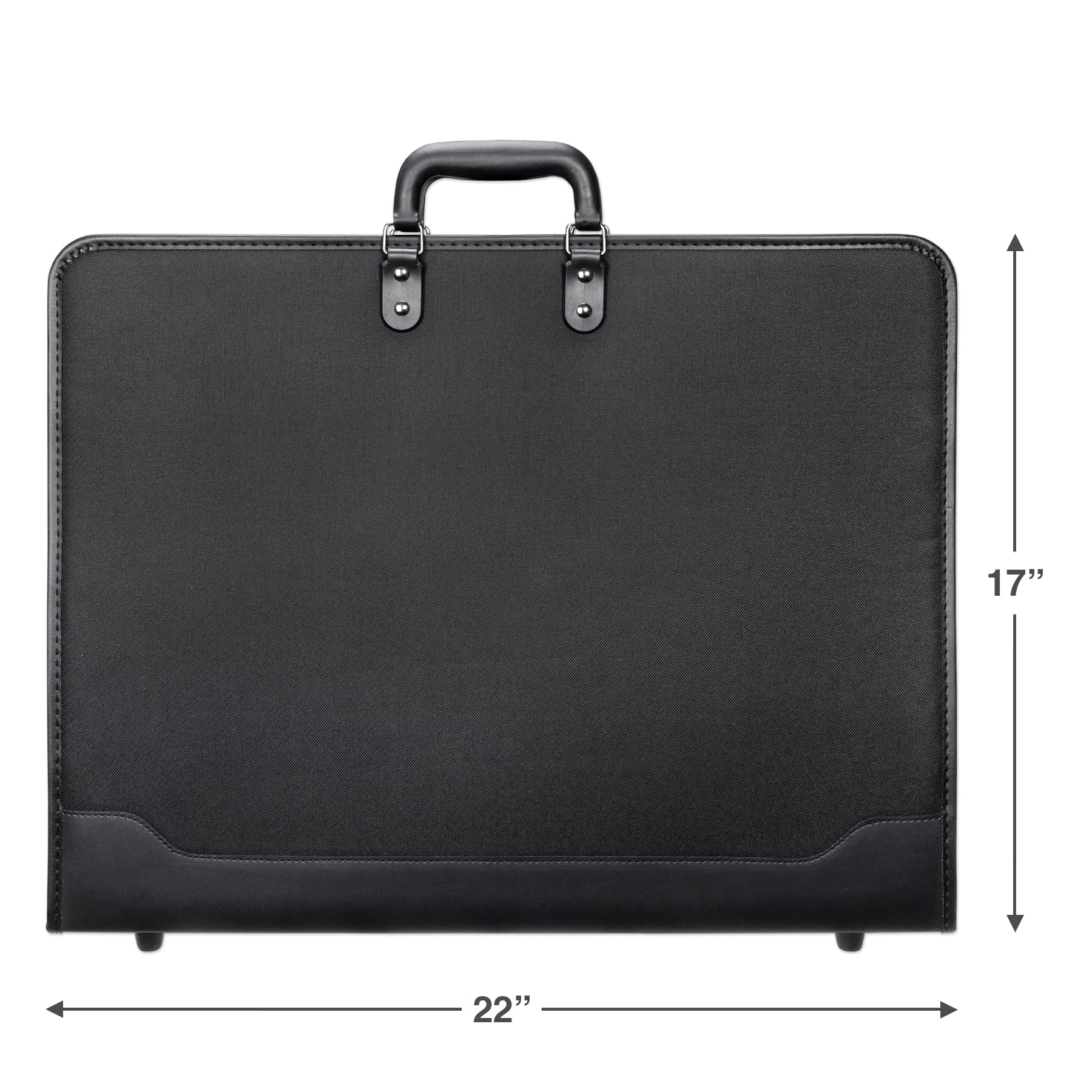 Speedball Universal Heavy Duty Art Portfolio Carrying Case with Handles for Storing and Transporting Artwork, Sketch, Drawing and Canvas, Black, 17 x 22 Inches