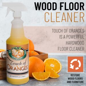 Touch Of Oranges Wood Cleaner & Polish Spray Real Orange Oil Luster Finish, Clean Kitchen Cabinets, Hardwood Floor and All Wood, Restorer, Conditioner - 32 oz