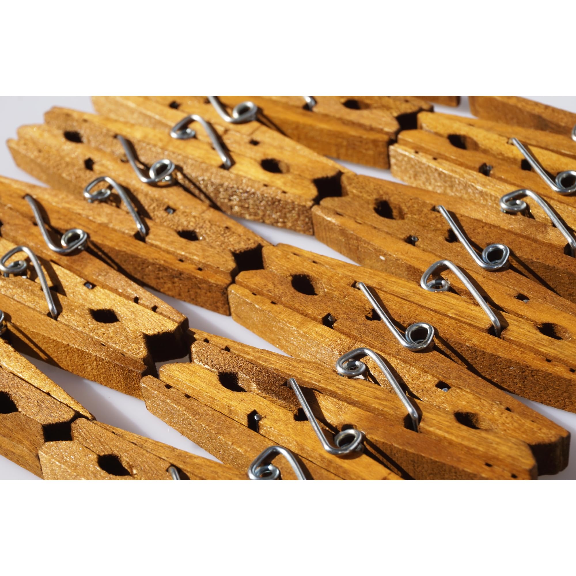 LWR CRAFTS Wooden Large Clothespins 3-5/16" 8.4cm 30 Pieces Per Pack (Jacobean)