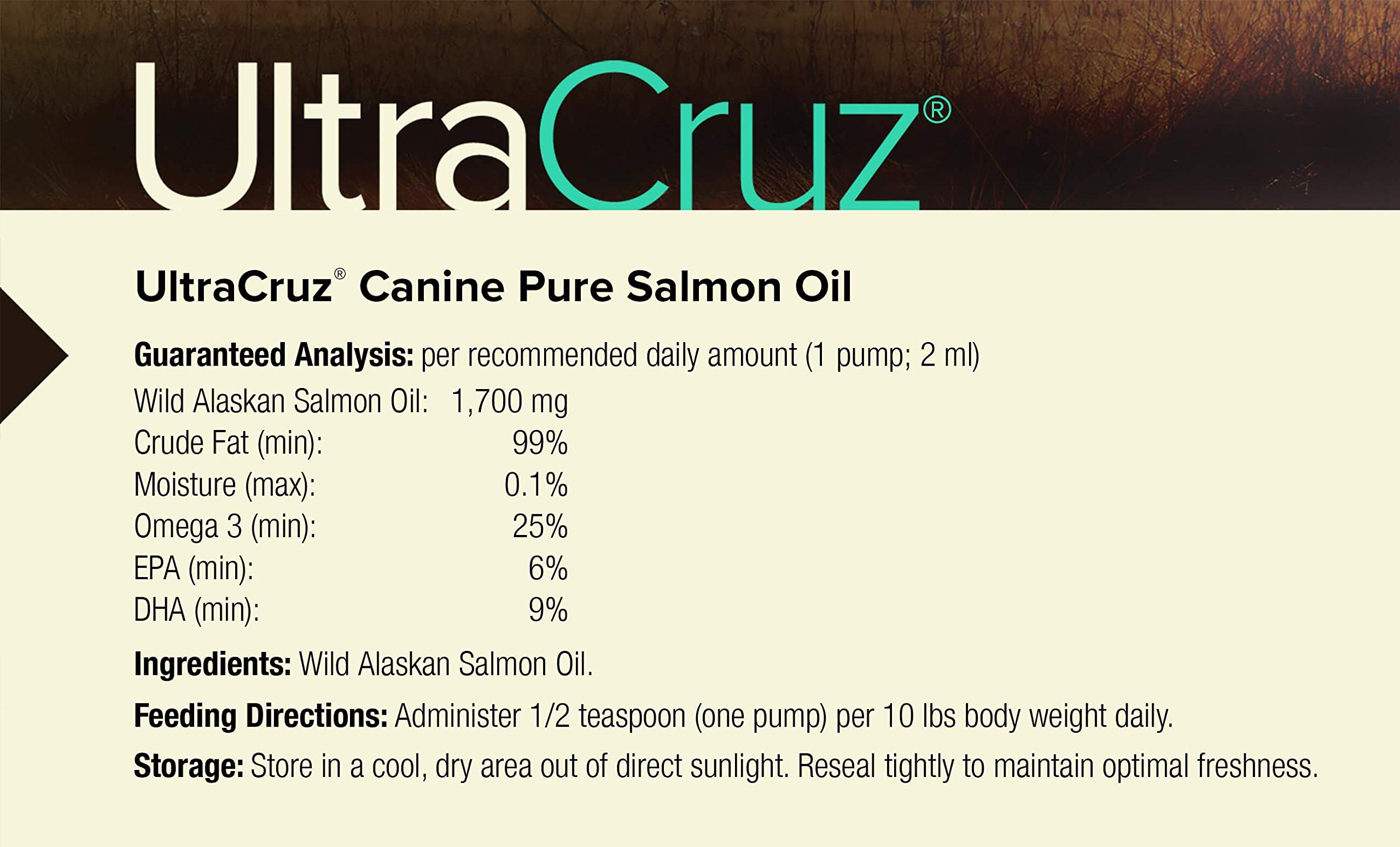 UltraCruz Canine Pure Salmon Oil Supplement for Dogs, 32 oz,sc-395127