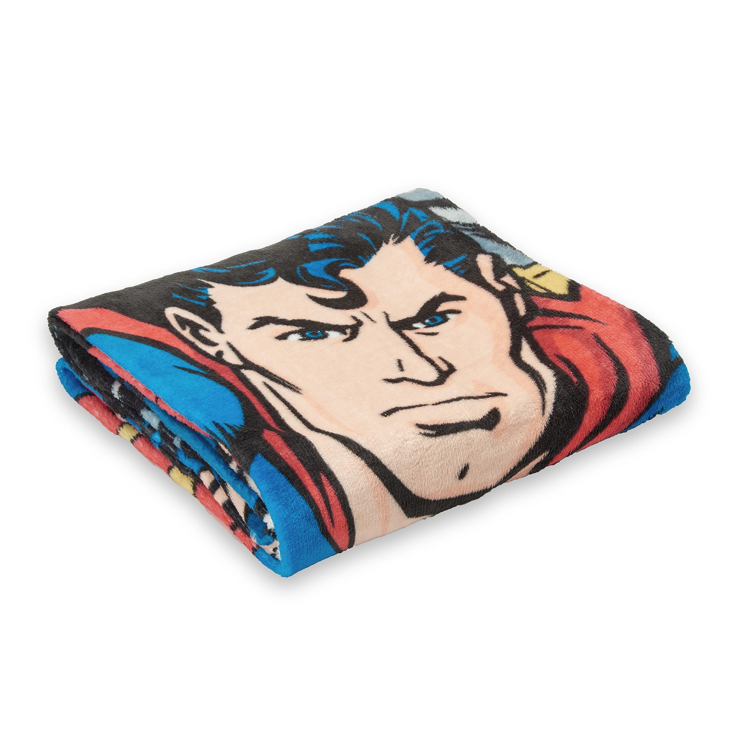 DC Comics Justice, League Trio Micro Raschel Throw Blanket, 46" x 60", Multi Color, 1 Count