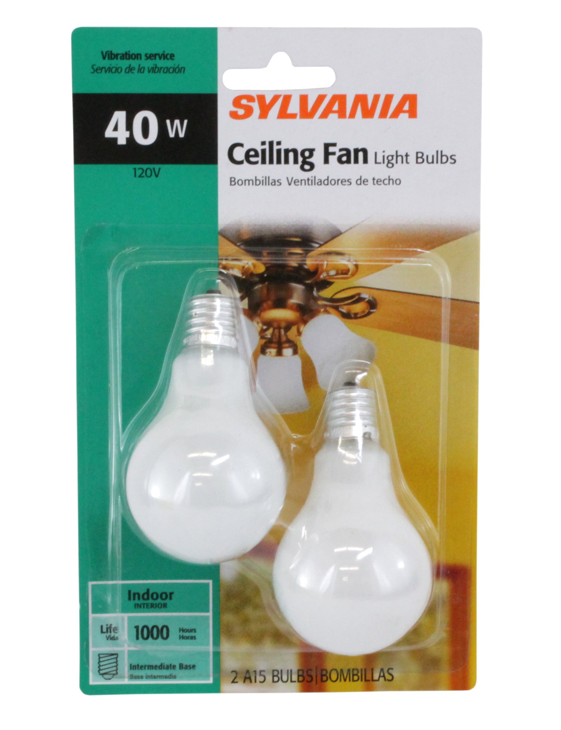 SYLVANIA 40-Watt A15 -White- Ceiling Fan Bulbs - Intermdiate Base 12-Pack X22078