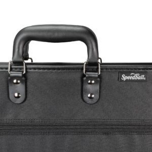 Speedball Universal Heavy Duty Art Portfolio Carrying Case with Handles for Storing and Transporting Artwork, Sketch, Drawing and Canvas, Black, 17 x 22 Inches