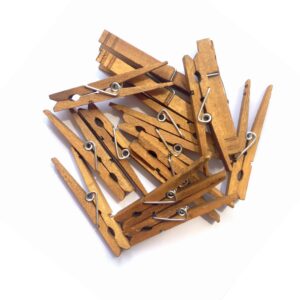 LWR CRAFTS Wooden Large Clothespins 3-5/16" 8.4cm 30 Pieces Per Pack (Jacobean)