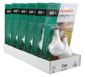 sylvania 40-watt a15 -white- ceiling fan bulbs - intermdiate base 12-pack x22078