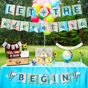 Yaaaaasss! Let the Adventure Begin Banner Adventure Awaits Bon Voyage Map Banner for Travel Themed Birthday Baby Shower Graduation Retirement Job Career Change Farewell Party Decorations Supplies