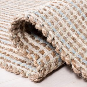 SAFAVIEH Cape Cod Collection Accent Rug - 4' x 6', Natural, Handmade Flat Weave Stripe Jute, Ideal for High Traffic Areas in Entryway, Living Room, Bedroom (CAP831A)