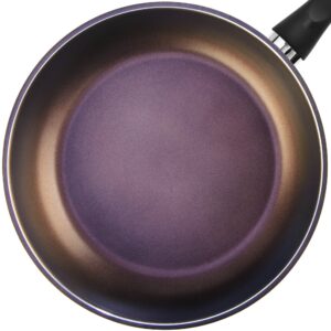 techef - color pan 12" frying pan, coated with new safe teflon select - color collection/non-stick coating (pfoa free) / (aubergine purple)