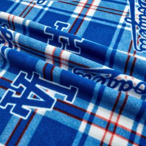 MLB Fleece Los Angeles Dodgers Plaid Blue, Fabric by the Yard