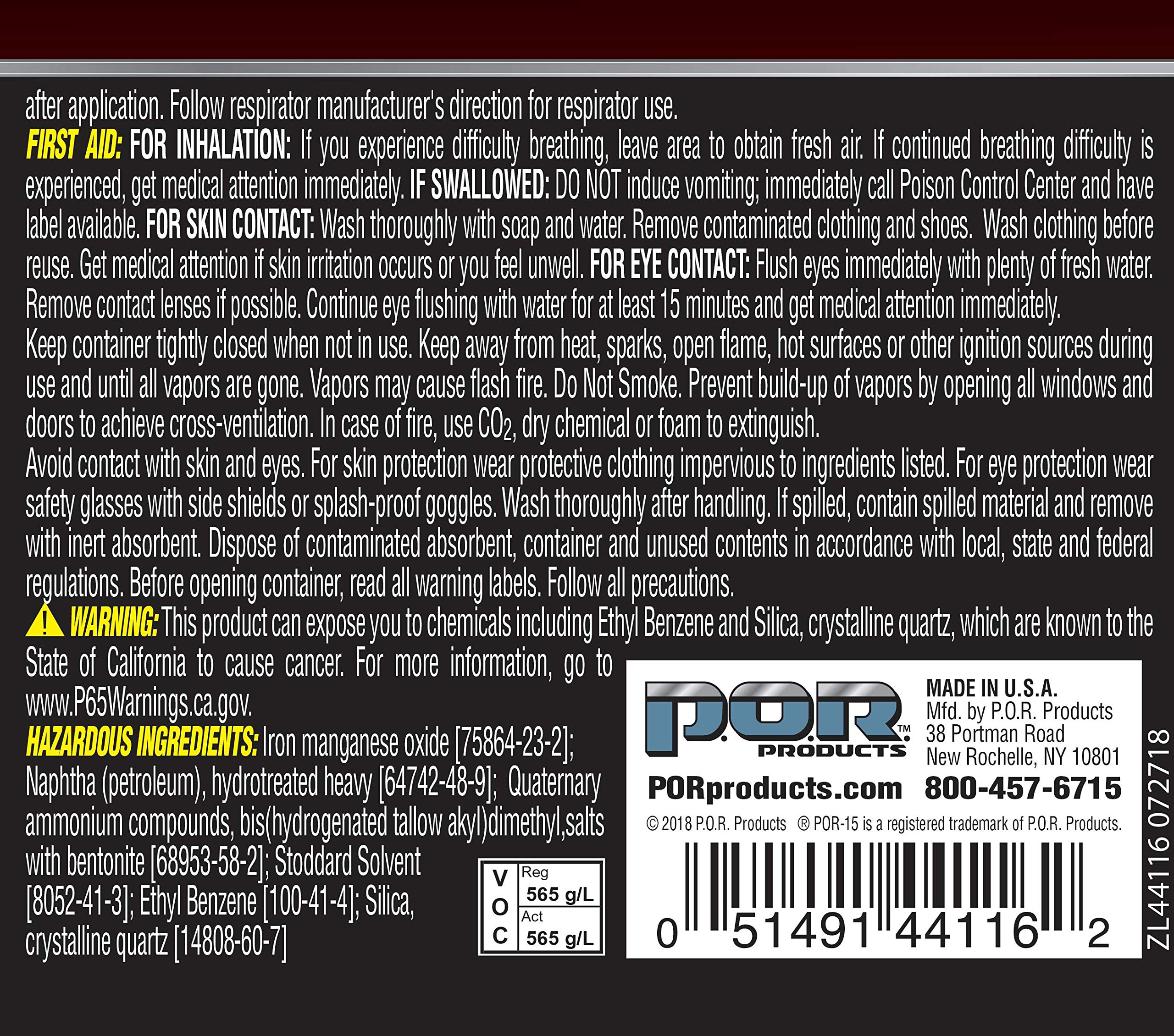 POR-15 High Temperature Paint, High Heat Resistant Paint, Weather and Moisture Resistant, 8 Fluid Ounces, Flat Black