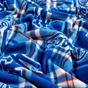 MLB Fleece Los Angeles Dodgers Plaid Blue, Fabric by the Yard