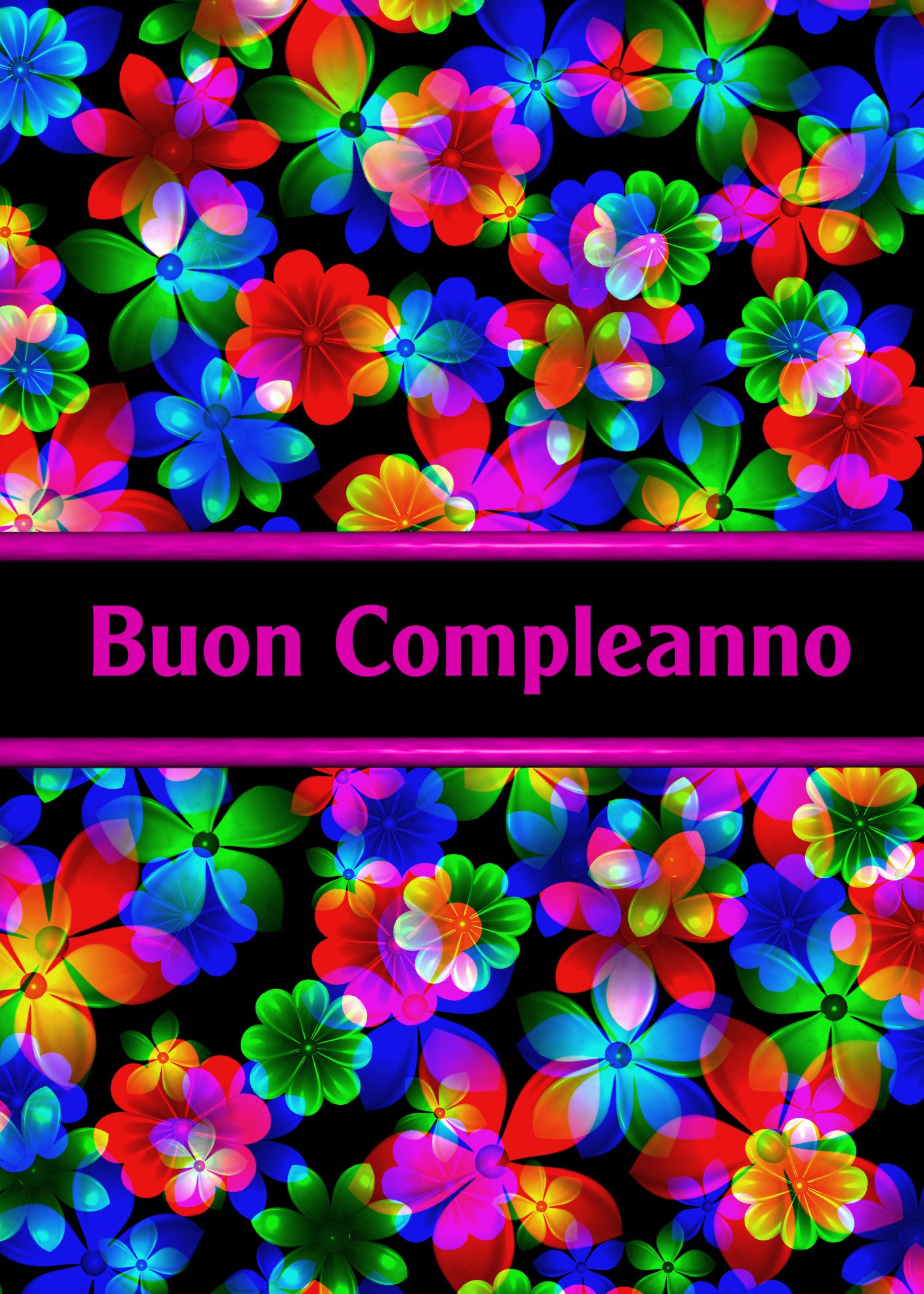 ValxArt Two Italian Happy Birthday 3D Flowers (Buon Compleanno) Birthday Card, Blank Inside