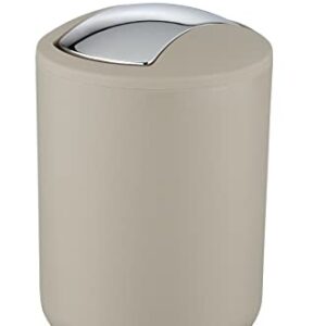 WENKO 21221100 Swing Cover bin Brasil, S, Taupe, 1 Pack, 14 x 14 x 21 cm