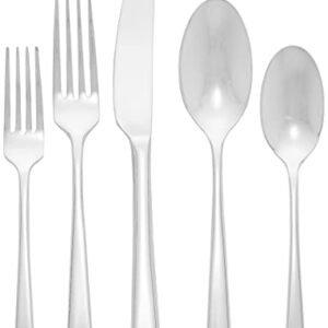 Mikasa Rockford 45-Piece 18/10 Stainless Steel Flatware Set with Serving Utensil Set, Service for 8