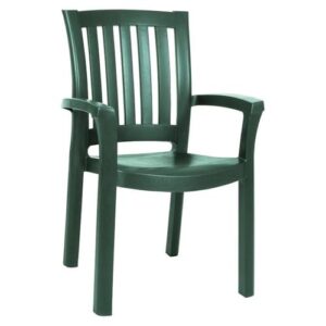 compamia sunshine resin patio dining arm chair in green (set of 2)