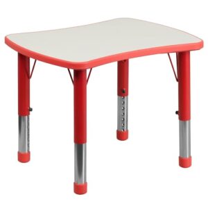 flash furniture preschool activity table, 27" x 22" bow tie, red