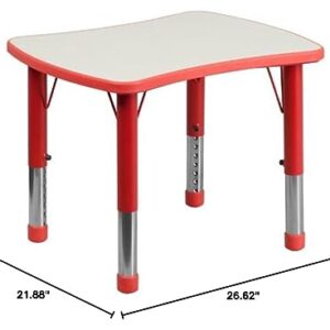 Flash Furniture Preschool Activity Table, 27" x 22" Bow Tie, Red