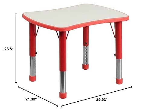 Flash Furniture Preschool Activity Table, 27" x 22" Bow Tie, Red