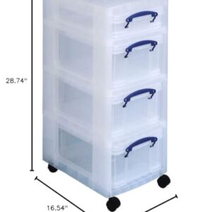 Really Useful Box Box Tower Transparent Capacity: 1 x 4.0 L + 3 x 9.0 L