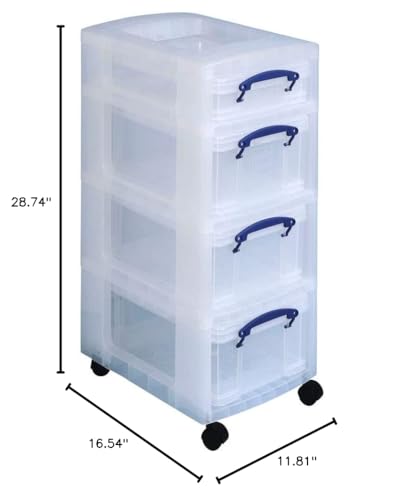 Really Useful Box Box Tower Transparent Capacity: 1 x 4.0 L + 3 x 9.0 L