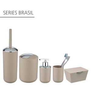 WENKO 21221100 Swing Cover bin Brasil, S, Taupe, 1 Pack, 14 x 14 x 21 cm