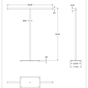 Kingston Brass CC8205 Claremont T-Shape Towel Rack, 32-3/4-Inch, Oil Rubbed Bronze