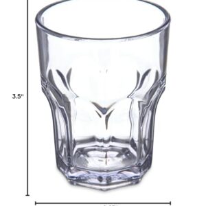 Carlisle FoodService Products Louis Clear Tumbler Short Glass for Restaurants, Catering, Kitchens, Plastic, 6 Ounces, Clear