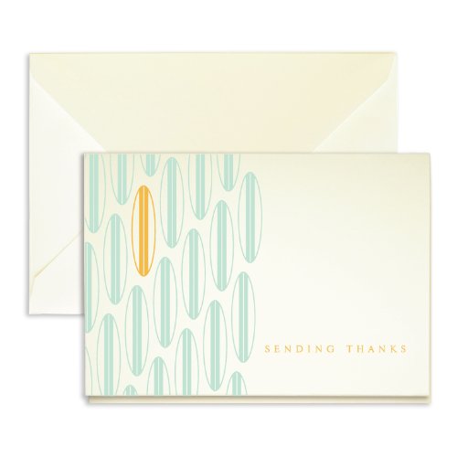 Merchants Aqua Surfboard Thank You Cards - Pack of 24-5" x 3.5"