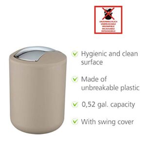 WENKO 21221100 Swing Cover bin Brasil, S, Taupe, 1 Pack, 14 x 14 x 21 cm